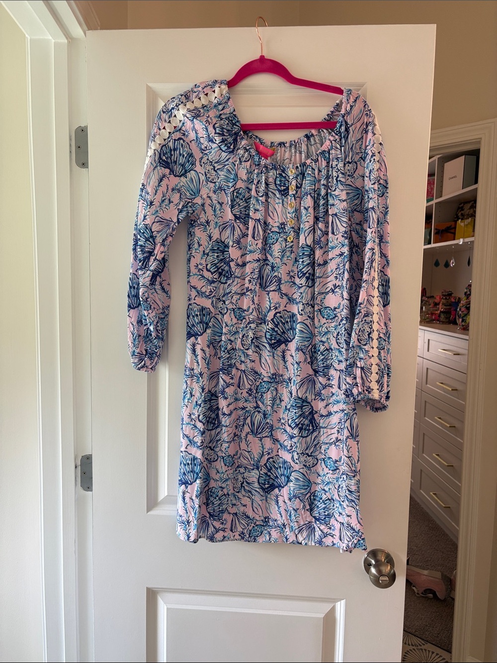 Lilly Pulitzer Pink and Blue Floral Shift Dress
